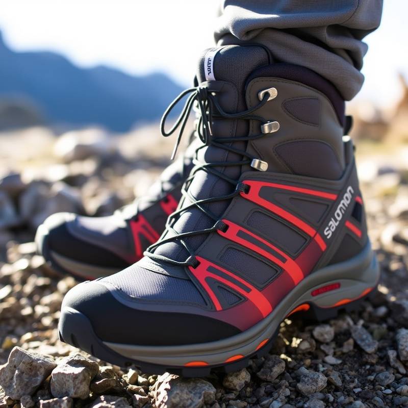 Botas de senderismo Salomon X Ultra 4 Mid GTX de color gris y naranja.