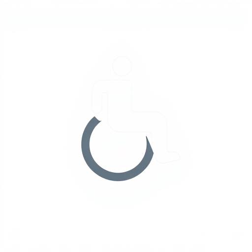 Icono de accesibilidad que representa una figura humana en una silla de ruedas, simbolizando el acceso para todos.